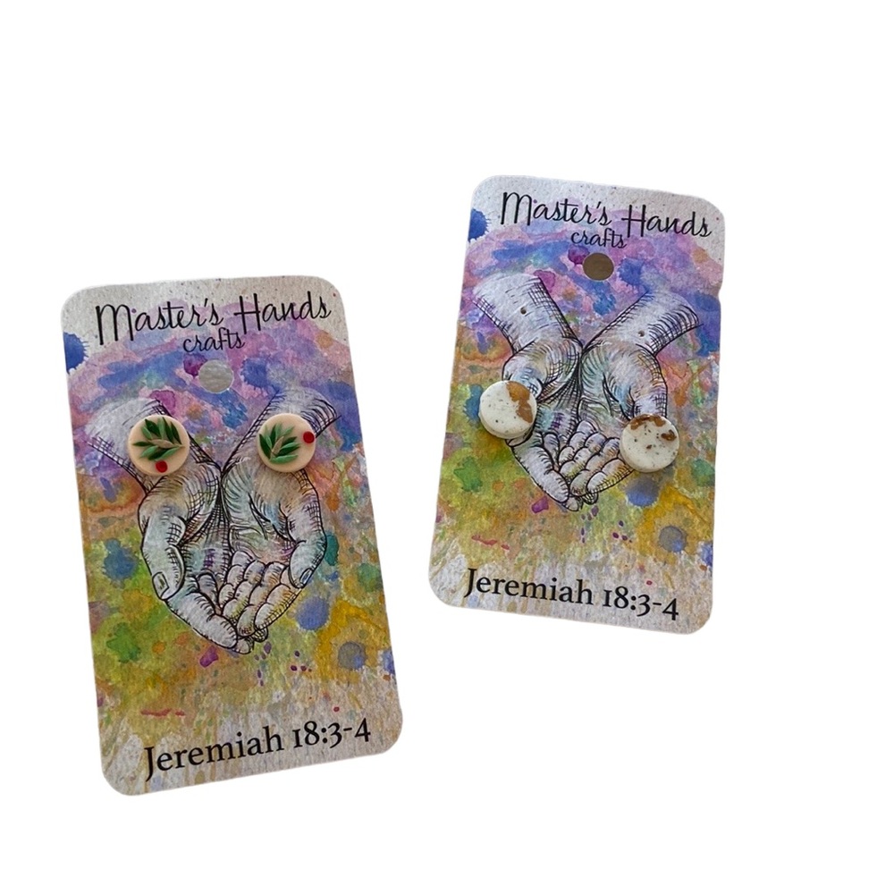 Master’s Hands Crafts Set of Clay Stud Earrings